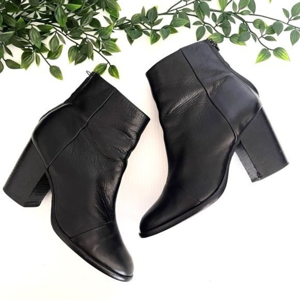 Rag & Bone Ankle Boots Black Newbury Leather Size 7.5
